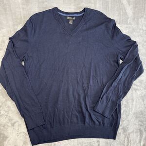 Banana Republic Men’s XLT Blue V-Neck Sweater Pima Cotton Cashmere Blend